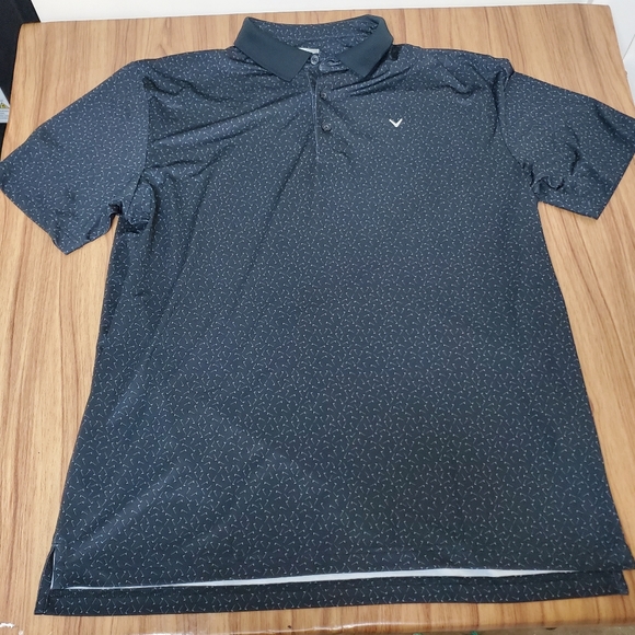 Callaway Men’s Opti-Dri Golf Polo Shirt with Mini Flags Design - Size Large - Picture 1 of 7